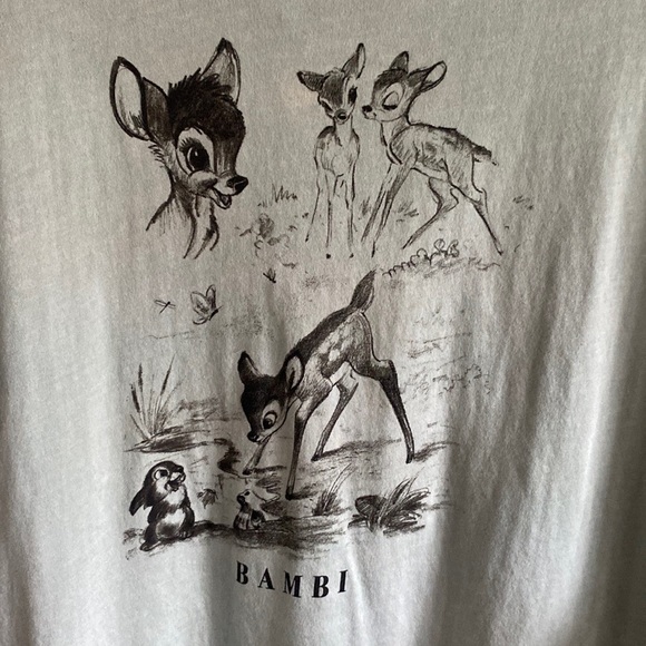 DISNEY BAMBI TOP THUMPER MINT GREEN TOP SHORT SLEEVE T-SHIRT STRETCH L - Picture 3 of 8
